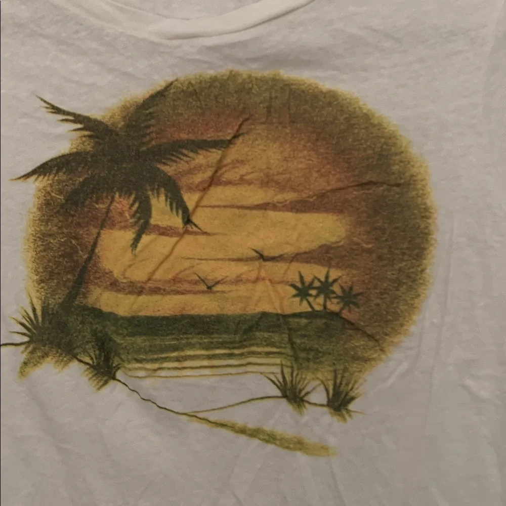 Madewell Beach Graphic White Short Sleeve Shirt Size Small - Picture 2 of 6